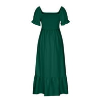 Finelylove активна рокля ежедневни рокли a-line дълъг къс ръкав твърд зелен m m