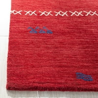Himalaya cainneach твърда раирана вълна килим, червено, 8 '10'