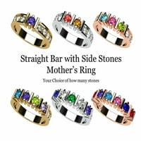 Нана Стрейт бар в-страна ЧЗ Възрастен женски майки ден пръстен 1-камък, 10к Розово злато-размер 6. Камък 5