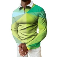 Мъже ризи с дълъг ръкав пачуърк многоцветна градиент отпечатани тениски пролет есен есенни якички топ блуза мъжки меки ежедневни
