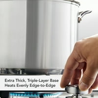 Кухненско обзавеждане 3-слойна основа от неръждаема стомана индукционна запалка с капак, Кварт, матирана неръждаема стомана