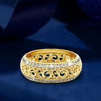 Mishuowoti Valentine Day Gift Micro Inlay Hollow Ring за приятелка