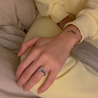 Заключен пръстен за джаджа за тревожност Цветно подреждане Троица пръстени за жени с размер 5