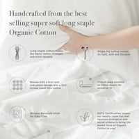 А1ХС Органичен памук монтирани листове Екстра дълбок джоб устойчив на бръчки мека лъскава сатен тъкат, комплект от 6