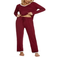 Cheibear Женски спални дрехи v Врат дантелени нощеми дрехи с панталони шезлонги пижама комплект