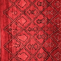 Ahgly Company Indoor Rectangle Abstract Red Modern Area Rugs, 4 '6'