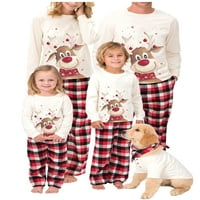 Семейство eyicmarn, съвпадащо коледни пижами, комплект жени деца деца елени заспиване нощни дрехи