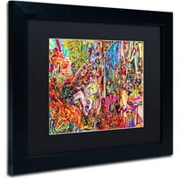 Търговска марка изобразително изкуство страхопочитание язди горящ кон платно изкуство от Джош Байър, Черен мат, черна рамка
