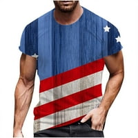 Suncoda 4 юли ризи за мъжки графична фитнес зала за къси ръкави Американски флаг риза Подаръци за татко